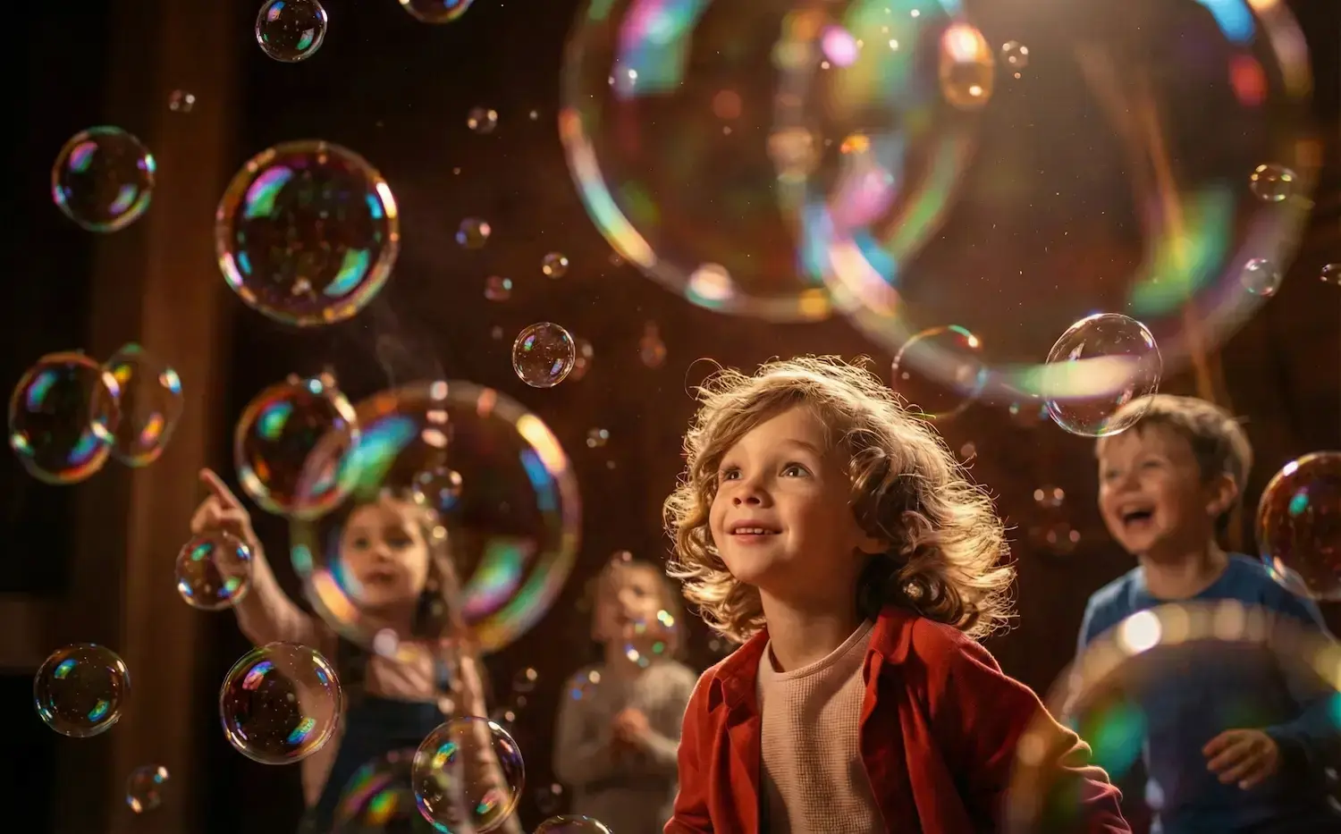 Kids exploring playful experiments together
